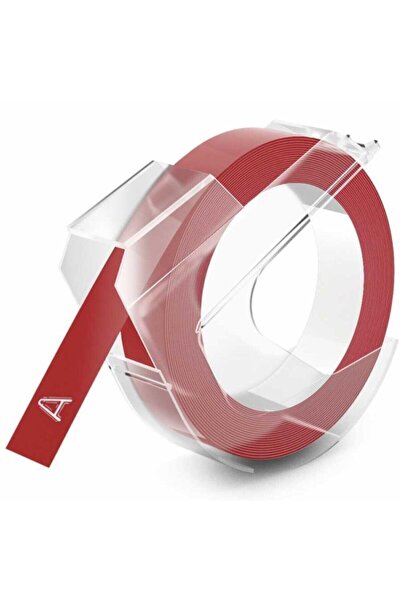 Dymo Kırmızı 3d Plastik Kabartma Yedek Şerit 9mm X 3m