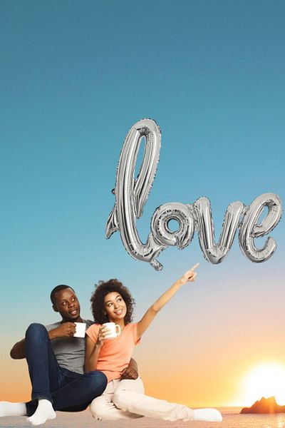 ELGALA Foil Balloon Love Hand Written Helium Balloon Silver Color