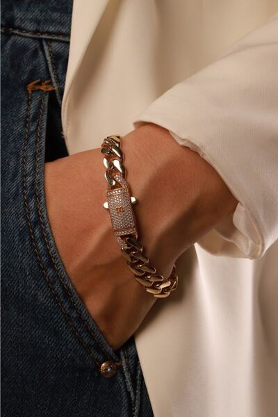 Aydın Kuyumculuk 14 Ayar Altın,taşlı Tokalı Gurmet Bileklik Agblk268