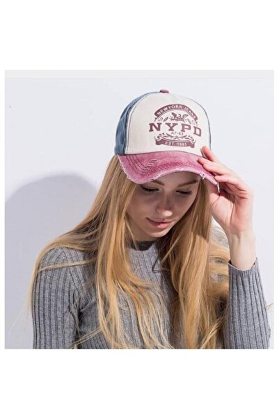 Genel Markalar Unisex Kırmızı Nypd Şapka Cap Şapka Eskitme Tasarım