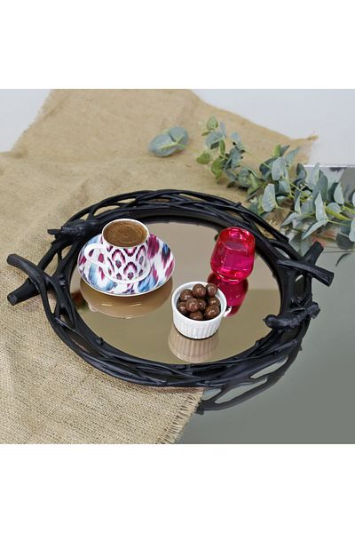 Selim Mavera Mirrored Tray Black