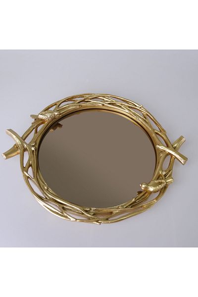 Selim Mavera Mirrored Tray Gold