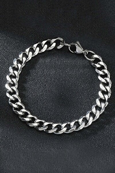 TREND COLLECTİON 7 Mm Gurmet Model Thick Chain Men's Bracelet