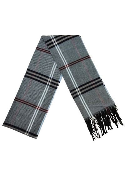 PAKER GİYİM Men's Plaid Pattern Tassel Detailed Woven Scarf Scarf