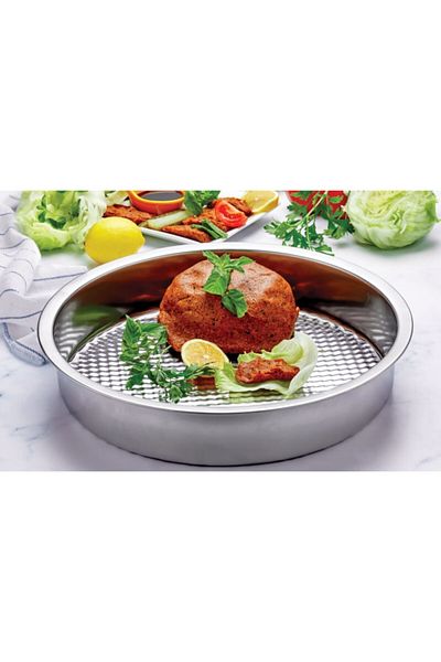 ÖzSa Home Set of 3 Raw Meatball Tray Stainless Steel Raw Meatball Basin Set