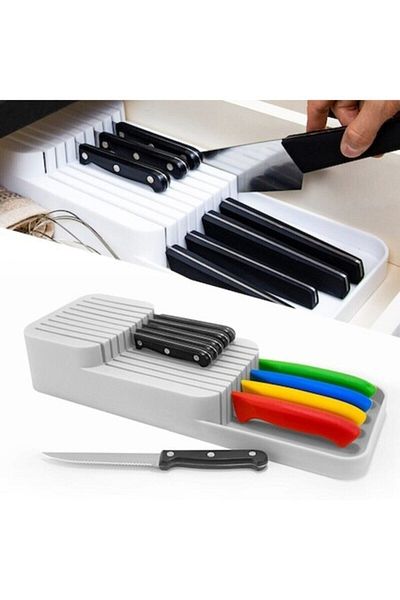Decobella Organizator cu 2 rânduri pentru tacâmuri în interiorul sertarului (14x39cm)