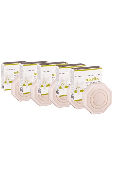 Hunca Naturilies 5 عبوات من صابون التبييض بخلاصة الأرز والزنبق الأبيض 90 جرام