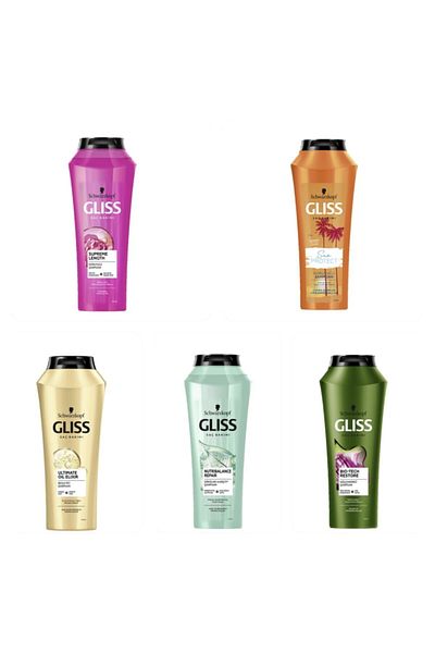 Gliss Gliss Shampoo Set - 5 Pcs 500 Ml