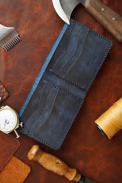New Coast Leather 1900's Χειροποίητο ανδρικό πορτοφόλι από γνήσιο δέρμα