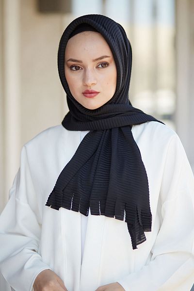 çiğdem eşarp Practical Shawl Bonnet Black