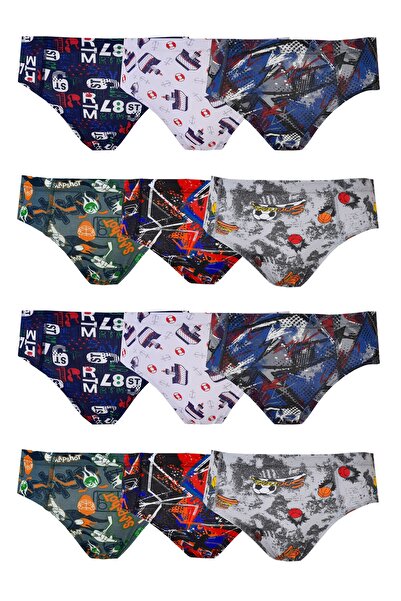 Dondeza 12 buc. Lenjerie de corp pentru băieți cu model colorat imprimat