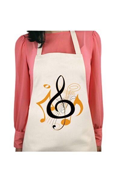 ART HEDİYE مريلة مطبخ قابلة للغسل بمفتاح يسار للموسيقى، طباعة دائمة، طاردة للماء