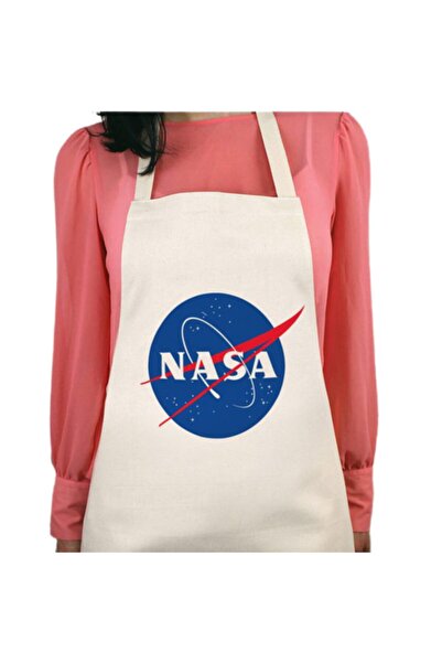 ART HEDİYE مريلة مطبخ مطبوعة تدوم طويلاً وقابلة للغسل بشعار ناسا