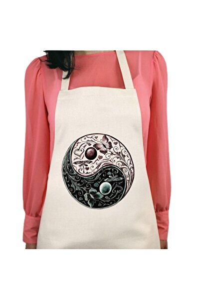 ART HEDİYE مريلة مطبخ قابلة للغسل بطباعة دائمة وطارد للماء من Ying Yang