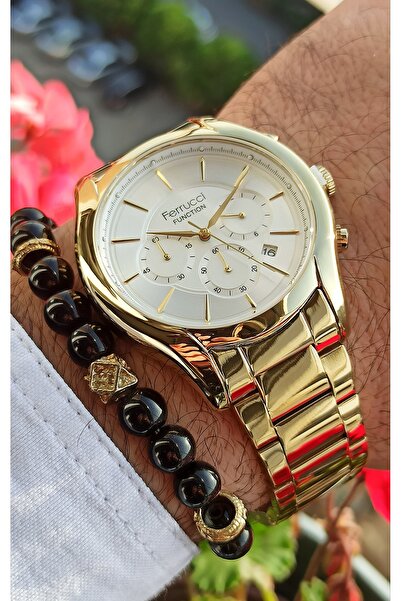 Ferrucci وظيفة تصميم خاص ساعة يد رجالية + سوار