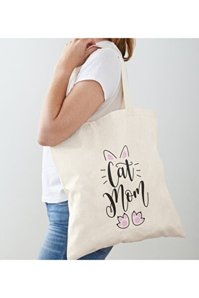 Generic Brand Cat Mom Designed Raw Cloth Shoulder
