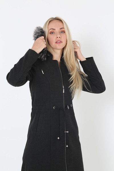 KMKkombin Kabát pod kolena Plus Size Stamped Coat