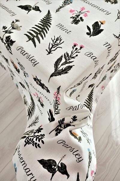 eno concept Premium Quality Linen Look White Tablecloth