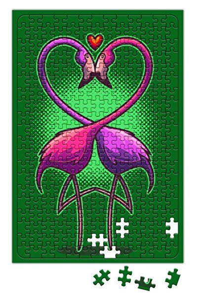 Baskı Dükkanı لغز طيور الحب فلامنغو 240 قطعة بانوراما