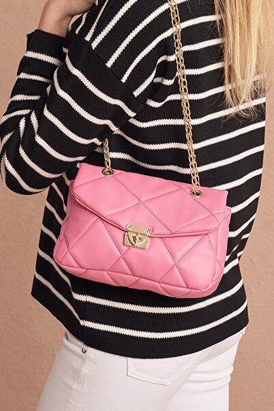 Top All BAG Pembe Kadın El Ve Omuz Kapitone Çanta