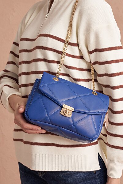 Top All BAG Lacivert Kadın El Ve Omuz Kapitone Çanta