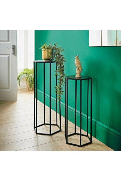 MERZANA 2'li Altıgen Sehpa, Saksı Sehpası