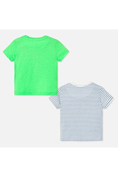 MAYORAL Set de 2 tricouri unisex pentru copii, alb, verde