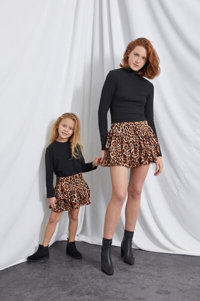 La Sarta Kadın Ariel Leopar Çocuk Şort Etek