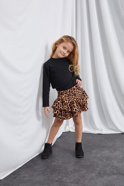 La Sarta Kadın Ariel Leopar Çocuk Şort Etek