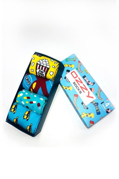 Ozzy Socks Подаръчна опаковка за мъже от 4 части със забавни шарки