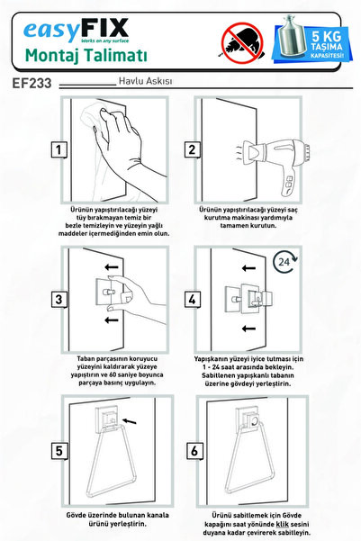 Teknotel NO DRILLING SCREW DRILL!easyFIX ADHESIVE TRIANGLE TOWEL RACK CHROME EF233