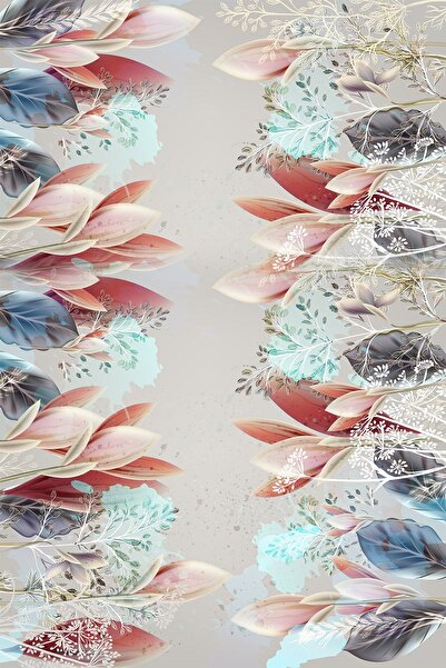 Resmiro Metraj Yaprak Tasarımlı Dijital Baskılı Halı Rsp1601