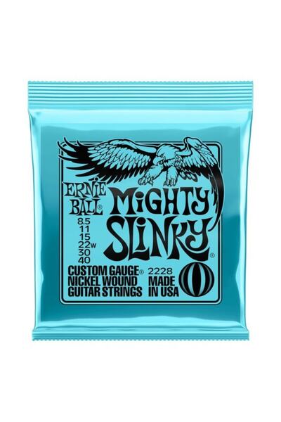 Ernie Ball 2228 Nickel Mighty Slinky Electric Guitar Strings Takım Tel Elektr...