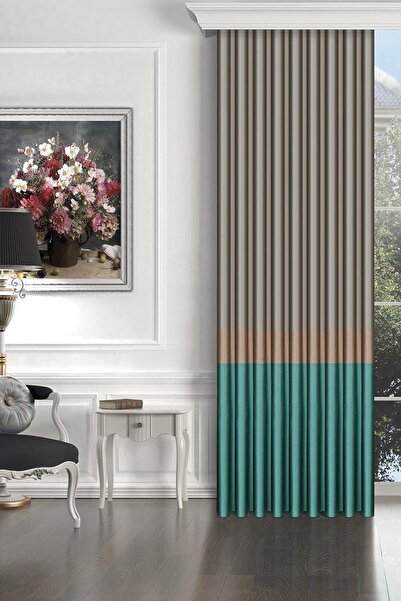 Mürdüm Perde Milano Dekoratif Etek Bantlı Modern Fon Perde