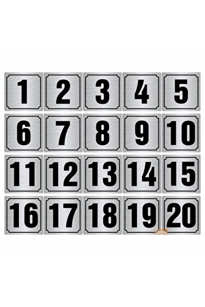 Pelikan Reklam Kapı Numarası 5cm X 5cm - Masa, Dolap, Posta Kutusu Gümüş Renk...