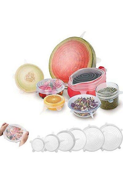 DEMET PLASTİK 6-Piece Silicone Stretch Pot Lid - Cap