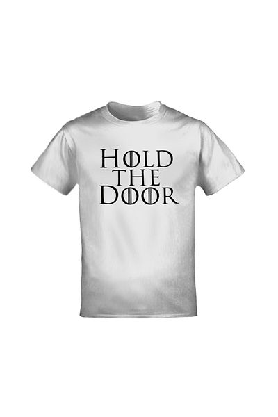 Orijin Tekstil Μπλουζάκι Unisex White Hold The Door Game Of Thrones με στάμπα