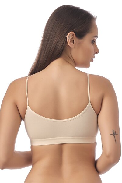 Doce Cravo Women's Skin Combed Cotton Padded Thin Strap Bustier11601815