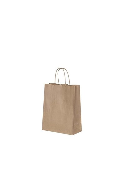 Genel Markalar Burgu Saplı Kraft Kağıt Çanta 19x8x24 cm25'li
