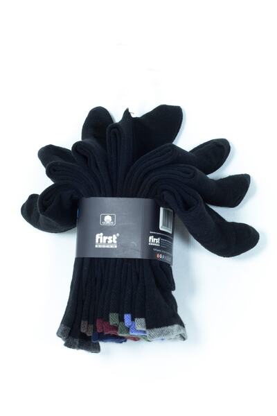 First Чоловічі чорні пранні м'які довгі шкарпетки, 7 пар