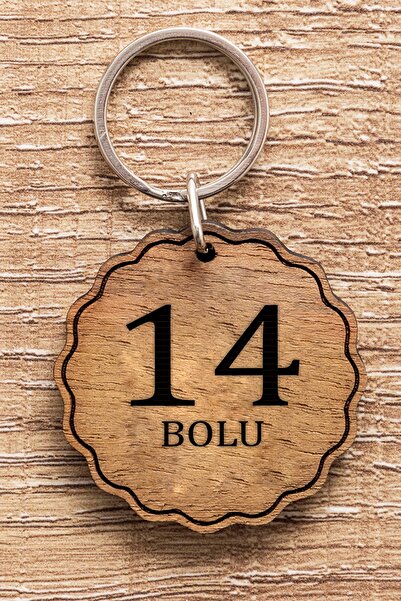 14 Bolu Ahşap Anahtarlık