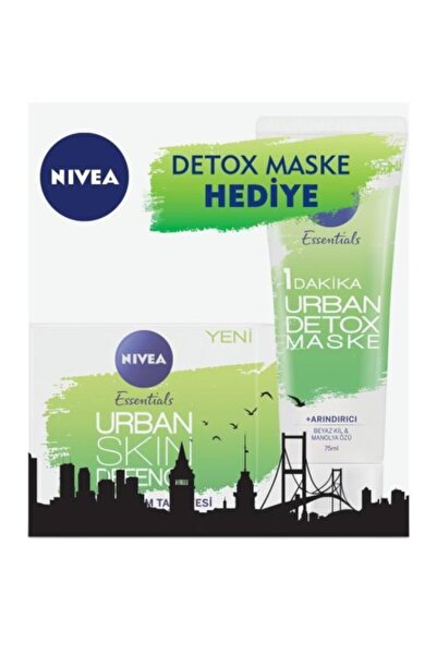 NIVEA Essentials Skin Defence 50ml Spf20 Krem+detox Maske Set Gift Box