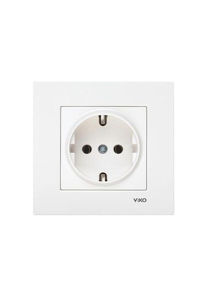 VİKO Karre Grounded Socket White (Without Frame)