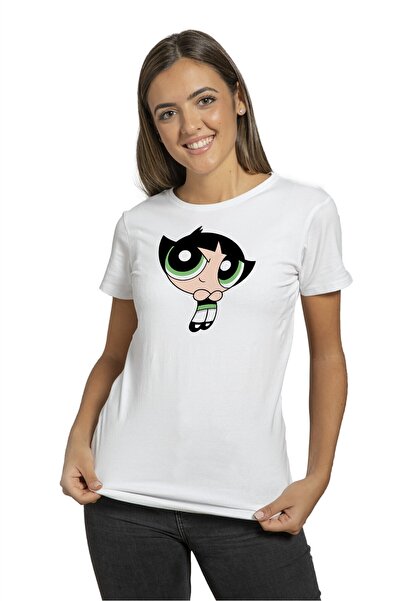 Anı Diyarım Унісекс Powerpuff Girls Buttercup з принтом Біла жіноча футболка T-shirt T-Shirt