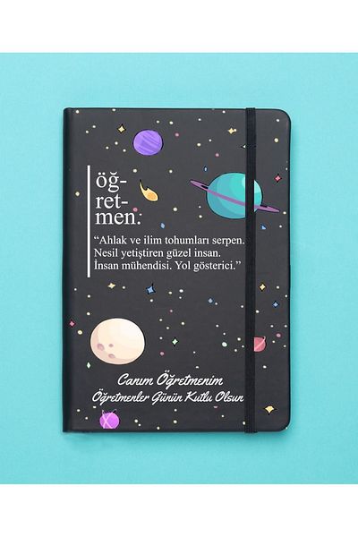 mooodcase Teacher's Day Gift Planet Patterned Thermo Leather Notebook