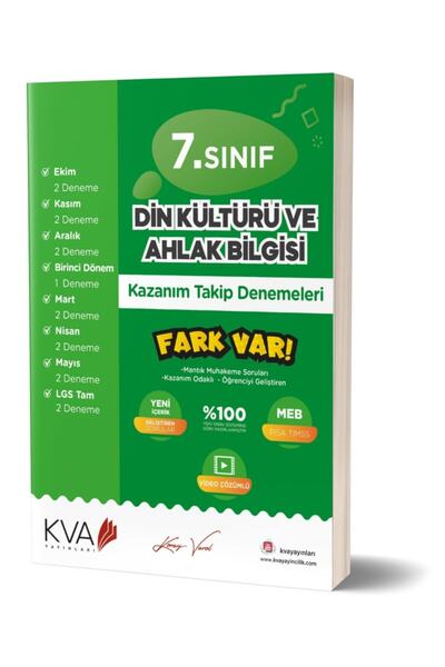 Kva Yayınları 7. Sınıf Din Kültürü Ve Ahlak Bilgisi Kazanım Takip Denemeleri