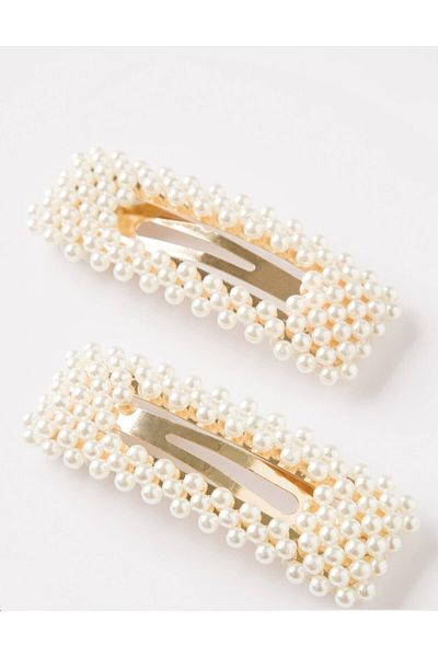 Serpillo Women's Pearl Hairpin Wire Buckle Set of 2