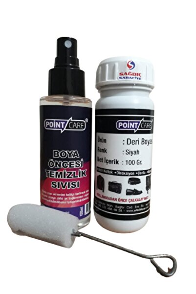 A POINT Point Care Siyah Deri Boyası Döşeme Mont Çanta Ayakkabı Kemer Boyası Ve Boya Öncesi Temizleme Sıvısı