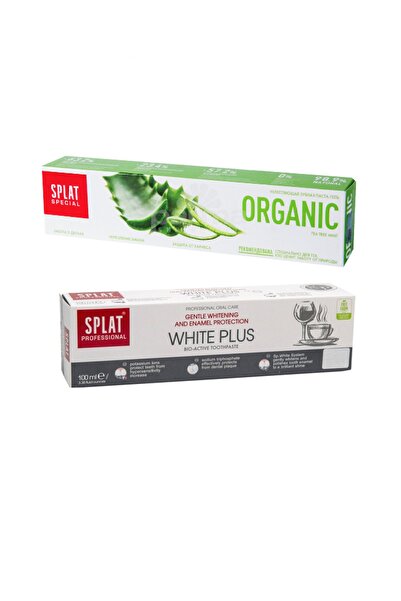 Splat White Plus Ve Aloe Veralı Organik Diş Macunu 2'li Set