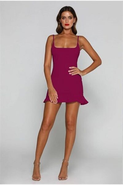 Secret Passion Lingerie Μίνι φόρεμα Tknfashion Fuchsia Flexible Diver Fabric Sling στήθος χαμηλού κοψίματος 501